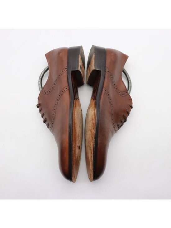 M. Gemi Saddle Brown Wingtip Oxford Dress Men\'s Size EU 43 Made In Italy main image 4